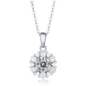 Collier avec pendentif flocon de neige Moissanite véritable 5 carats pour femmes, plaqué 18K, argent pur 925, chaîne de cou en diamant, bijoux GRA - Publicité