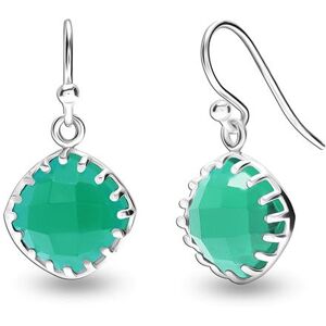 S925 Boucles d oreilles pendantes en argent sterling avec pierres précieuses pour adolescents et femmes (10 MM Vert Émeraude)