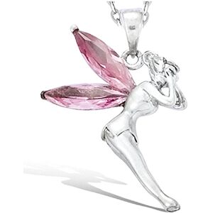 [B2277] - Pendentif Argent  Fée Clochette  Rose Pâle argenté (rhodié) - 20x27 mm