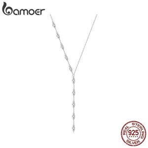 BAMOER – collier avec pendentif en forme de Y en argent Sterling 925, longue chaîne brillante en forme de goutte d'eau pour femmes, cadeau de fiançailles et de mariage - Publicité
