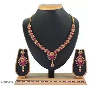 Collier et boucles d oreilles indiens Bollywood en plaqué or avec pierre AD et bijoux pour femmes - Publicité