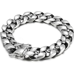 Bracelet Punk gothique en acier inoxydable avec tête de crâne, chaîne gourmette pour hommes, 13MM, 8.5 pouces, Bracelets de motard pour garçons, livraison directe - Publicité