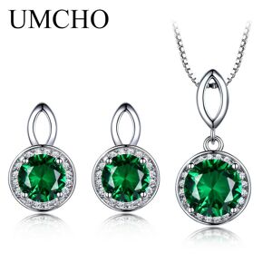 UMCHO – bijoux en argent Sterling 925, ensembles de bijoux en pierres précieuses émeraude pour femmes - Publicité