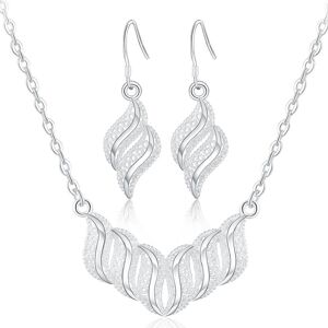 Ensemble de bijoux en argent Sterling 925 pour femmes, collier et boucles d oreilles en feuilles fines rétro, à la mode, cadeaux de fête de mariage, bijoux de mariée, nouvelle collection - Publicité