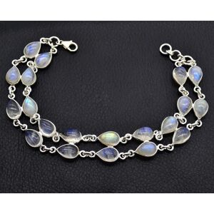 Moonstone Gemstone Bracelet fait main en argent sterling 925 Beau bijoux de créateur - Publicité