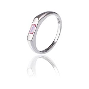 Sakrami Bague plate avec zircon rose, Argent, Zirconium. Publicité