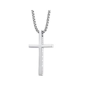 Generisch Collier avec pendentif croix en acier inoxydable pour homme et femme, Acier inoxydable - Publicité