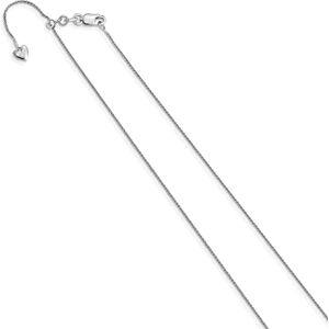 JewelryWeb Chaîne en or blanc 14 carats réglable de 0,8 mm pour femme – 76 cm, One Size, Or Métal Or blanc, Pas de gemme - Publicité