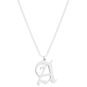 Generic Collier avec pendentif 26 lettres anglaises pour femme, colliers en acier inoxydable argenté A Z 26 colliers avec initiales de l'alphabet pour adolescents et filles chaîne de bijoux, taille unique, - Publicité