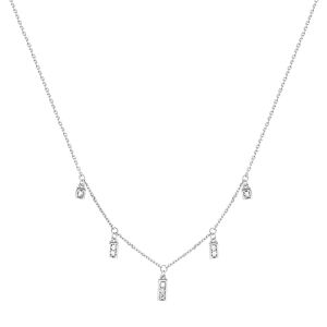 JewelryWeb Collier réglable en or blanc 14 carats avec diamant 0,10 Dwt Mini barres graduelles Bijoux pour femme – 46 cm, One Size, Diamant Gemme Or, Diamant - Publicité