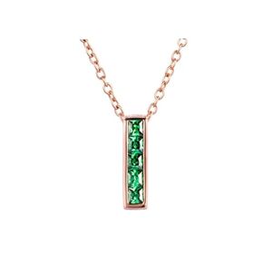 AMDXD Collier avec pendentif 18 carats / 9 carats Bijou classique pour femme Avec diamant/moissanite vert Au750/375, Or rose 9 carats (375), Émeraude - Publicité