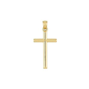 JewelryWeb Collier avec pendentif en forme de croix religieuse 3D en or jaune 14 carats pour femme, one-size, Métal Or jaune Doré Métal Or jaune, Pas de gemme - Publicité