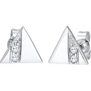 Elli Boucles d'oreilles Clous et puces Triangles Oxyde de Zirconium Argent 925/1000 Oxyde de Zirconium blanc 312280815 - Publicité