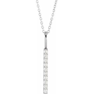 JewelryWeb Or blanc 14 carats 10 pierres diamant naturel rond 1,7 mm 16 I1 G h 0,17 carat poli 1/6 Verti bijoux pour femme – 46 cm, One Size, Diamant Gemme Or, Diamant - Publicité