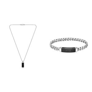 BOSS Jewelry collier et bracelet en acier inoxydable color noir pour homme - Publicité