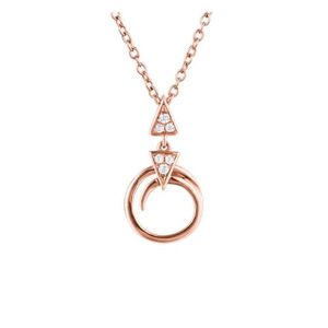AMDXD Collier avec pendentif en forme de triangle 18 carats / 9 carats Pour femme Cadeau avec diamant En or 750/375 Bijou fantaisie, Or blanc 18 carats (750), Diamant - Publicité