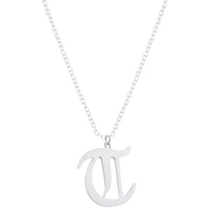 Generic Collier avec pendentif 26 lettres anglaises pour femme, colliers en acier inoxydable argenté A Z 26 colliers avec initiales de l'alphabet pour adolescents et filles chaîne de bijoux, taille unique, - Publicité