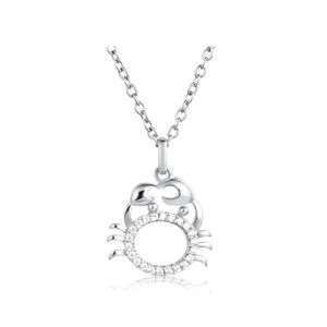 AMDXD Au375 Collier avec pendentif en or blanc 9 carats pour femme Motif crabe vintage avec moissanite 45 cm, Or blanc 9 carats (375), Moissanite - Publicité