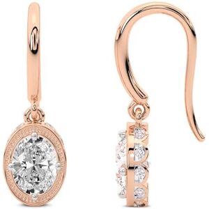 Friendly Diamonds 10 CT TW IGI-zertifiziert Ovale Forme Im Labor gezüchteter Diamant Earrings   14K in Or Rose   Bella Vintage baumelnde Diamant-Ohrringe   Réglage des broches   FG-VS1-VS2 Qualité - Publicité