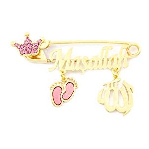 Remi Bijou Broches Broche pour bébé enfant fille garçon porte-bonheur Masallah Allah Ayetel Kürsi prière Dua Nazar Boncuk oeil turc - Publicité