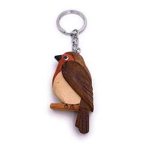 H-Customs Robin Bird Sweet Wood Noble Pendentif Fait Main Porte-clé - Publicité