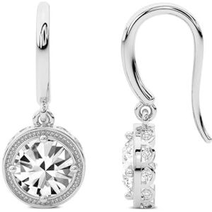 Friendly Diamonds 6 CT TW IGI-zertifiziert Ronde Forme Im Labor gezüchteter Diamant Earrings   18K in Or Blanc   Bella Vintage baumelnde Diamant-Ohrringe   Réglage des broches   FG-VS1-VS2 Qualité - Publicité