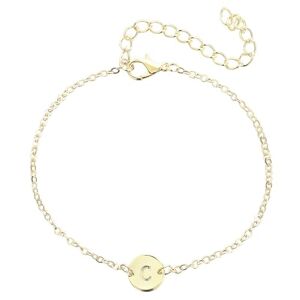 Yavion Cristal Bracelet Bijoux 26 Bracelet Alphabet De Forme Ronde Initiale Pour Femmes Bracelet En Cuivre Pour Femmes Az 26 Alphabet Bracelet En Or Initial Pour Jonc Bracelet Bracelet Bracelet (C - Publicité