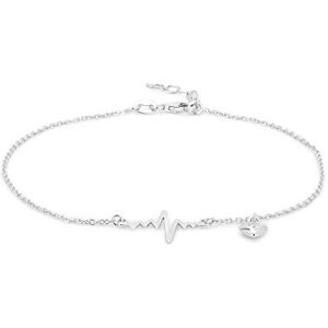 Vanbelle Argent sterling – Plaqué rhodium 925 – Bracelet de cheville en forme de cœur soufflé avec oxyde de zirconium – Bijoux de pied magnifiquement conçus – 22,9" de long + 2,5" d'extension - Publicité