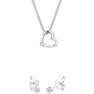 Diamore Collier Femme Argent 925/1000 Diamant Blanc 0.02 ct. 0105480213_45 + Diamore Boucles d'Oreilles Femme Argent 925/1000 Diamant Blanc 0,06 ct. 305750213 - Publicité