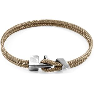 ANCHOR & CREW Bracelet Brixham Argent Et Corde Marron Sable Homme 19cm - Publicité