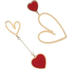 VALICLUD 1 Paire Boucles D'oreilles Coeur D'amour Rouge Boucles D'oreilles Coeur Pour Femme Boucle D'oreille Pendante Coeur Punk Bijoux D'oreille Manquer Mode Cadeau Acier Au Titane - Publicité