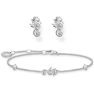 THOMAS SABO Sabo SET0607-051-14-L19v Parure de bijoux pour femme en argent sterling 925, 19 cm, Argent sterling, Zircone cubique - Publicité