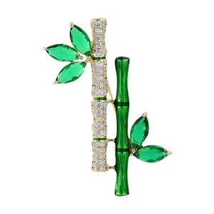 YIORYO Broche en bambou avec strass verts, Style chinois, broche en feuilles, écharpe, accessoire de pull for femmes - Publicité