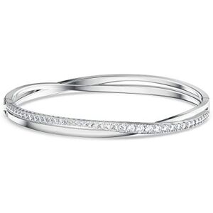 Swarovski Bracelet-jonc Twist femme, pierres en cristal blanc éclatantes et placage rhodium, taille L - Publicité