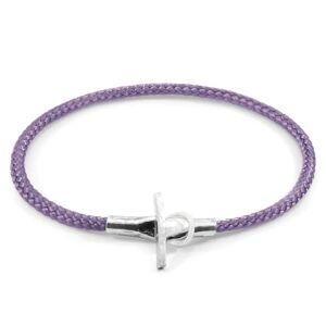 ANCHOR & CREW Bracelet Cambridge Argent Et Corde Lilas Violet Femme 21cm - Publicité