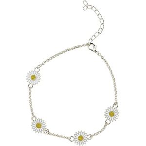 Maxpex Bracelet de Cheville de Mode Alliage Tournesol Cheville Européen Et Créatif Simple Deux Couleurs Cheville Cheville Femme Simple Créatif Pied Ornements Dame Cadeau Bracelet Argent (White, One Size) - Publicité