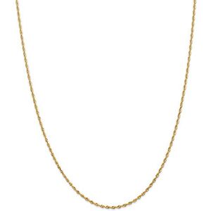 JewelryWeb Chaîne en or jaune massif 14 carats de 2,00 mm coupe D quadruple corde collier pince de homard bijoux cadeaux pour femme – 46 cm, 46, Or Métal Or jaune, Pas de gemme - Publicité