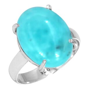 Jeweloporium Bleu ciel Naturel Smithsonite Bague en argent 925 pour femme Gemme Fait main Bague en argent Taille 49.5 Fête des mères Cadeau Cocktail Bijoux - Publicité