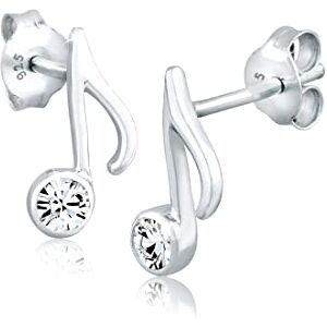 Elli Boucles d'Oreilles Femmes Clous d'oreilles Note Musique avec Cristal en Argent Sterling 925 - Publicité