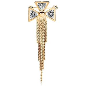 XqmarT Broche en Zircon, broche de costume pour hommes, bijoux, bouton de col de chemise pour femme, épingle de col à pompon, fleur de col (D 2.2 * 6.6cm) - Publicité