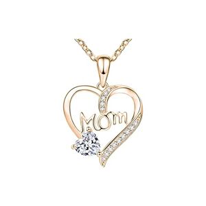Generic Collier avec pendentif en forme de cœur pour femme Un cadeau précieux pour une mère comme bijou pour la fête des mères, taille unique, Métal - Publicité