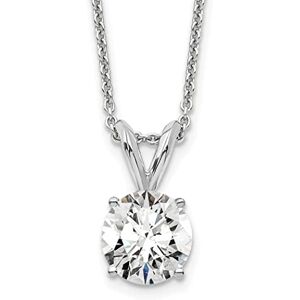 JewelryWeb Collier solitaire rond SI+ H+ en or blanc 14 carats avec diamant cultivé en laboratoire de 46 centimètres bijoux pour femmes, One Size, Diamant Gemme Or, Diamant cultivé en laboratoire - Publicité