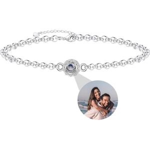 Collier personnalisé de projection de photo de coeur avec je t'aime en 100  langues 