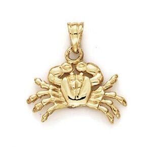 JewelryWeb Collier avec pendentif petit crabe en or jaune 14 carats pour femme, 1.91, Métal Or jaune Doré Métal Or jaune, Pas de gemme - Publicité