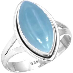 Jeweloporium Bleu Naturel Angelite Bague en argent 925 pour femme Pierre Précieuse victorien Bague en argent Taille 56.5 Nouvelle année Cadeau Fait main Bijoux - Publicité