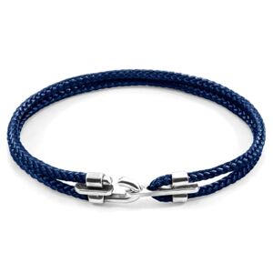 ANCHOR & CREW Bracelet Canterbury Argent Et Corde Bleu Marine Homme 21cm - Publicité