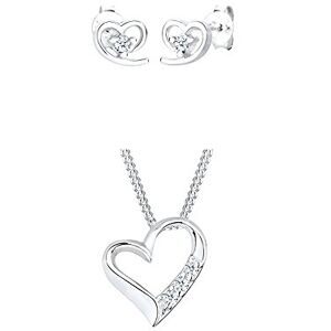 Elli Diamore Boucles d'Oreilles Femme Argent 925/1000 Diamant Blanc 0,06 ct. + Collier Femme Argent 925/1000 Diamant 0,06 Carat Argenté Longueur 45 cm 0109612413_45 - Publicité