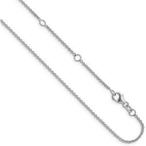 JewelryWeb Chaîne réglable en or blanc 14 carats de 1,4 mm avec câble rond de 5 cm + 5 cm de long pour femme, One Size, Or Métal Or blanc, Pas de gemme - Publicité