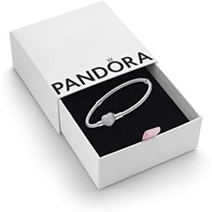 Pandora Moments Bracelet pour femme en argent sterling avec fermoir en forme de cœur et oxyde de zirconium Taille 17 Sans boîte, 17, Argent sterling, Oxyde de zirconium - Publicité