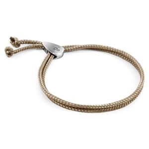 ANCHOR & CREW Bracelet Pembroke Argent Et Corde Marron Sable Homme Taille Unique - Publicité